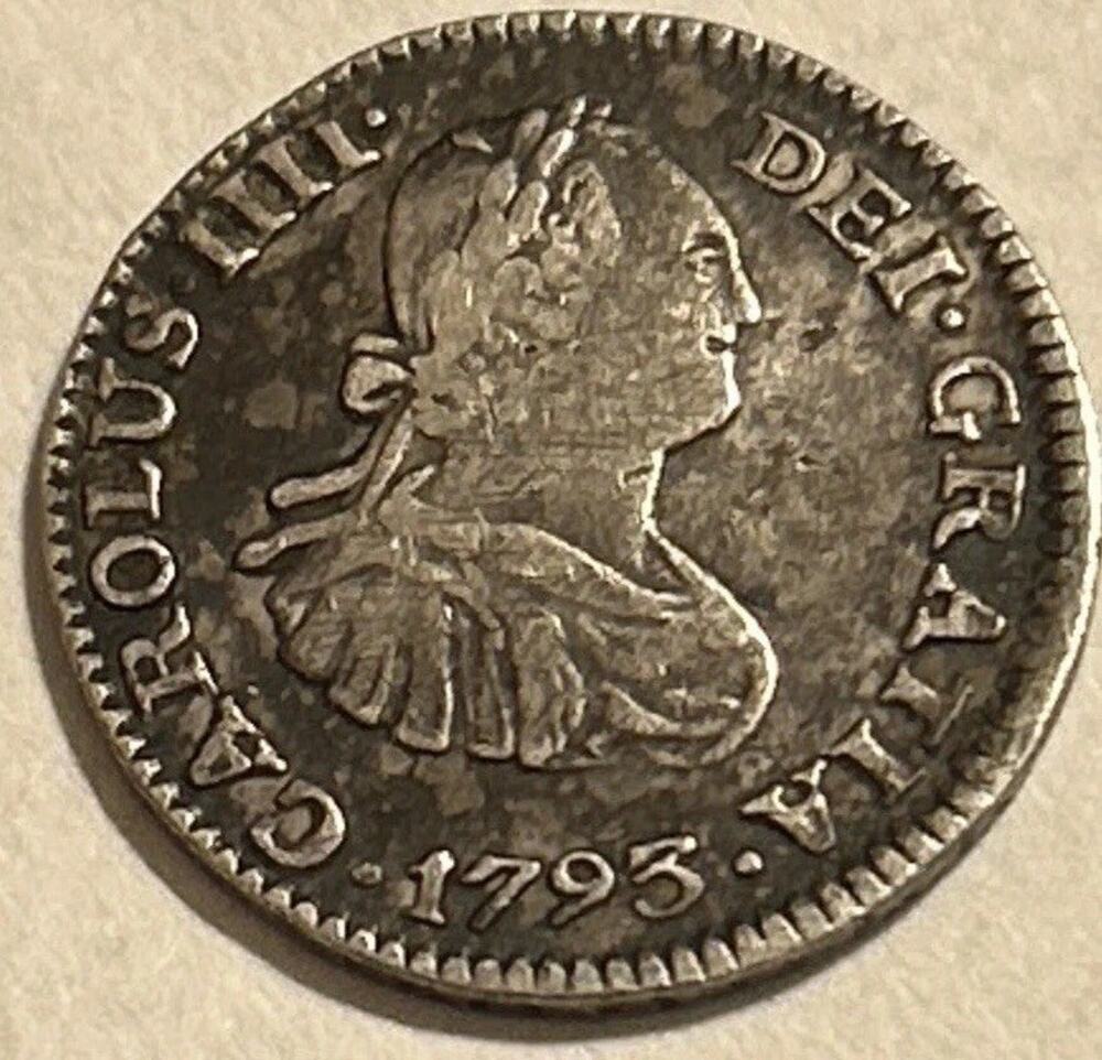 1793 Mexico City 1 Real Carlos IIII of Spain Silver Coin KM#218